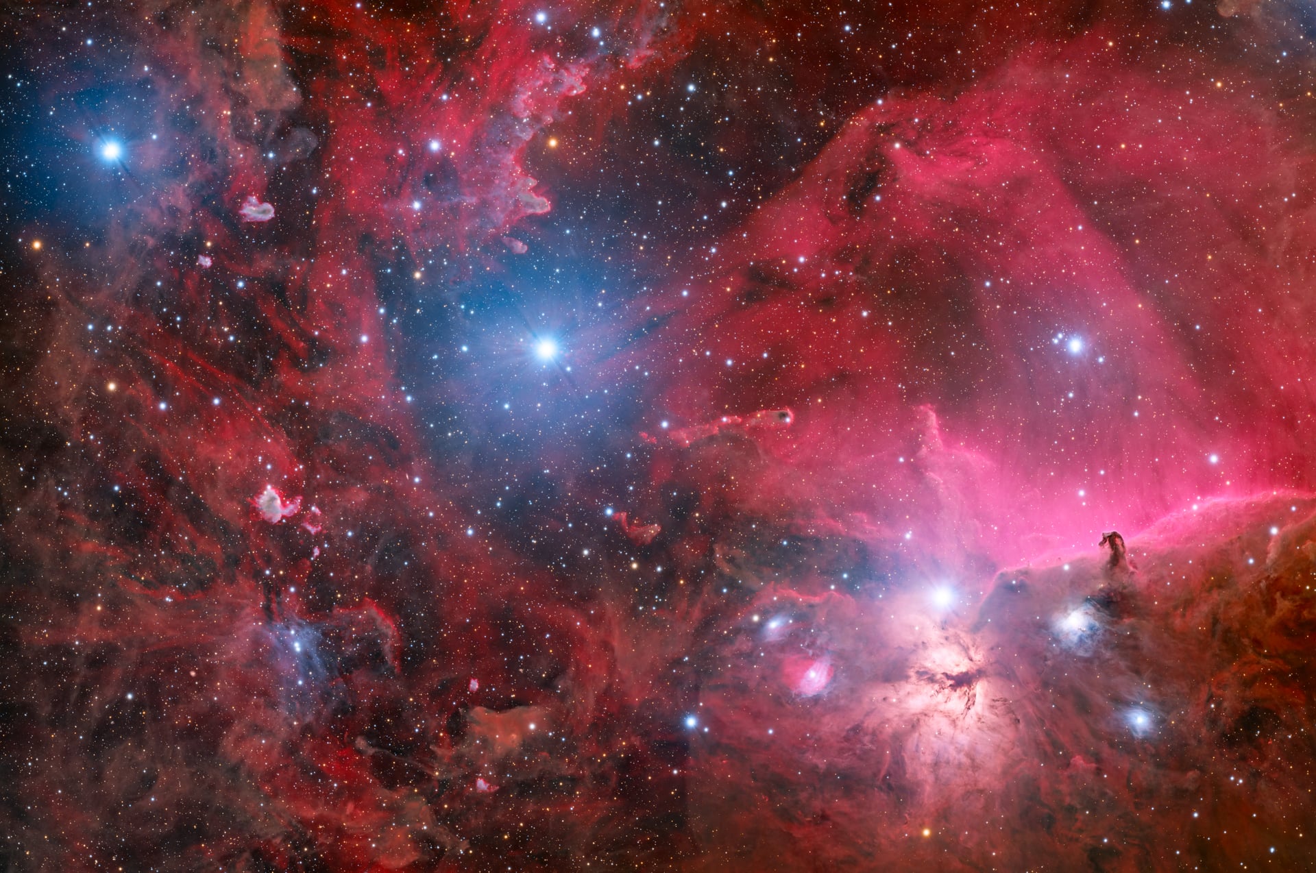 Dust and Hydrogen in the Orion Belt · HaLRGB